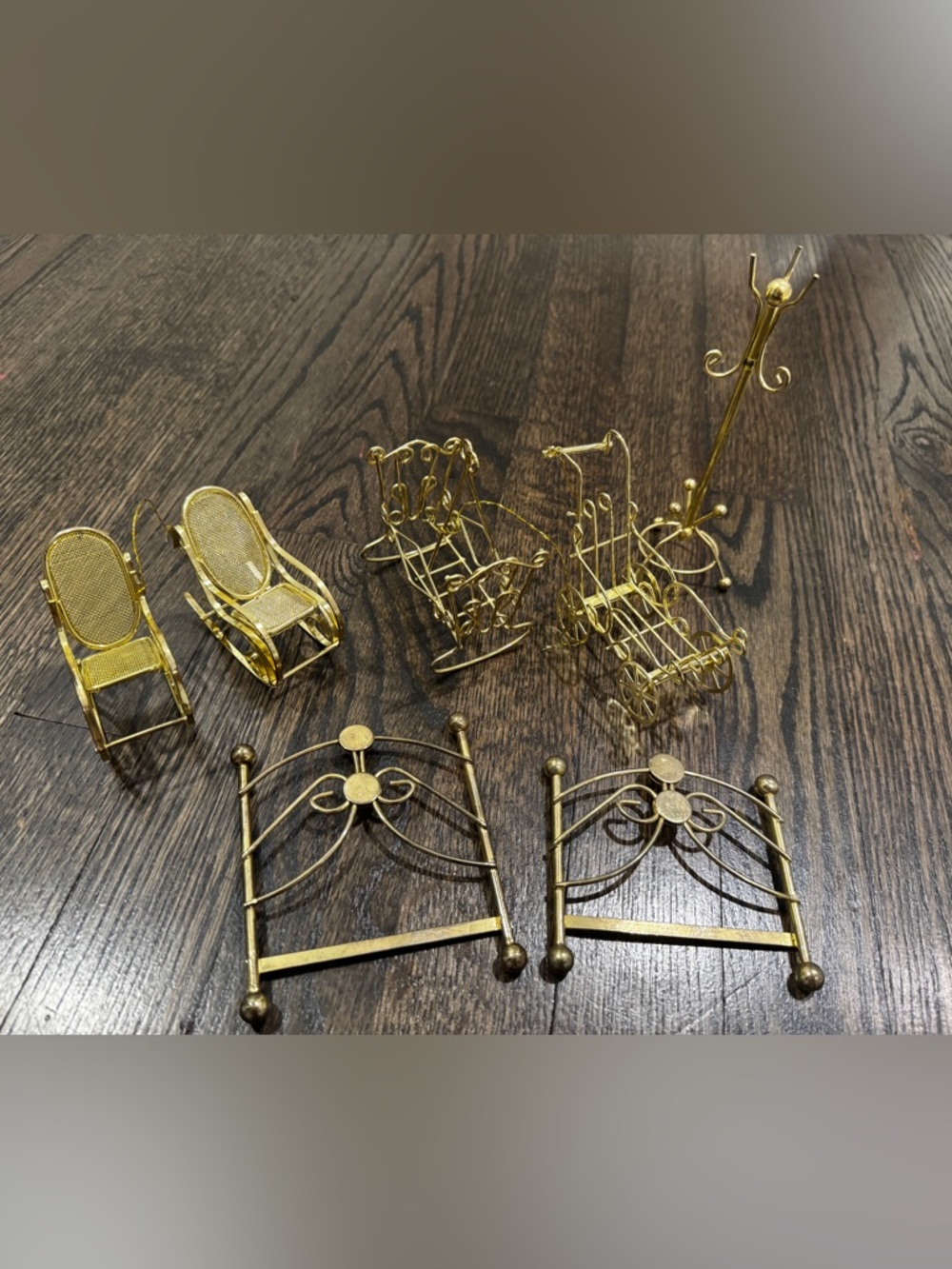 Vintage Brass Dollhouse Furniture Ornaments Collectible